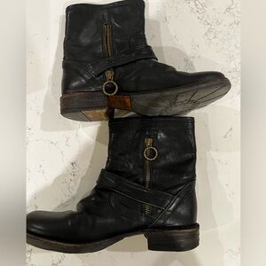 Fiorentini + Baker Black Leather Moto Boots